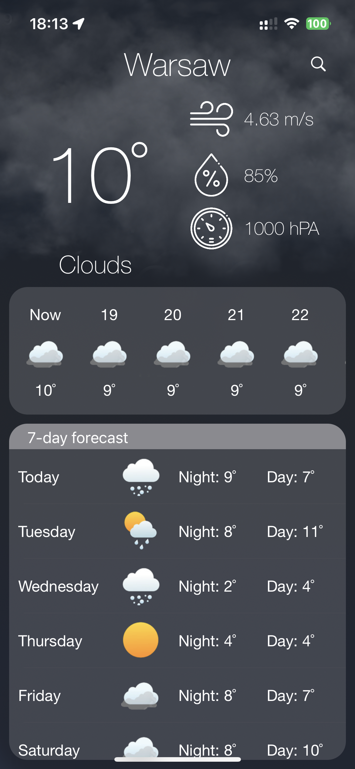 Weather project screenshot